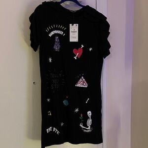 Zara Black Graphic Dress